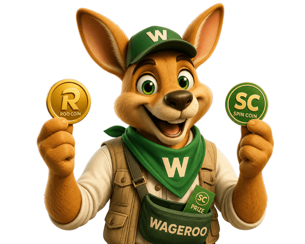 Roo presenting Wageroo coins